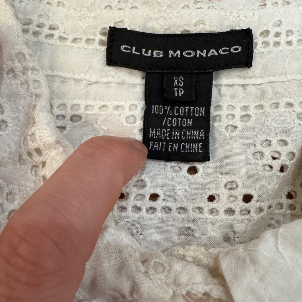 Club Monaco eyelet button up shirt - Picture 4 of 5